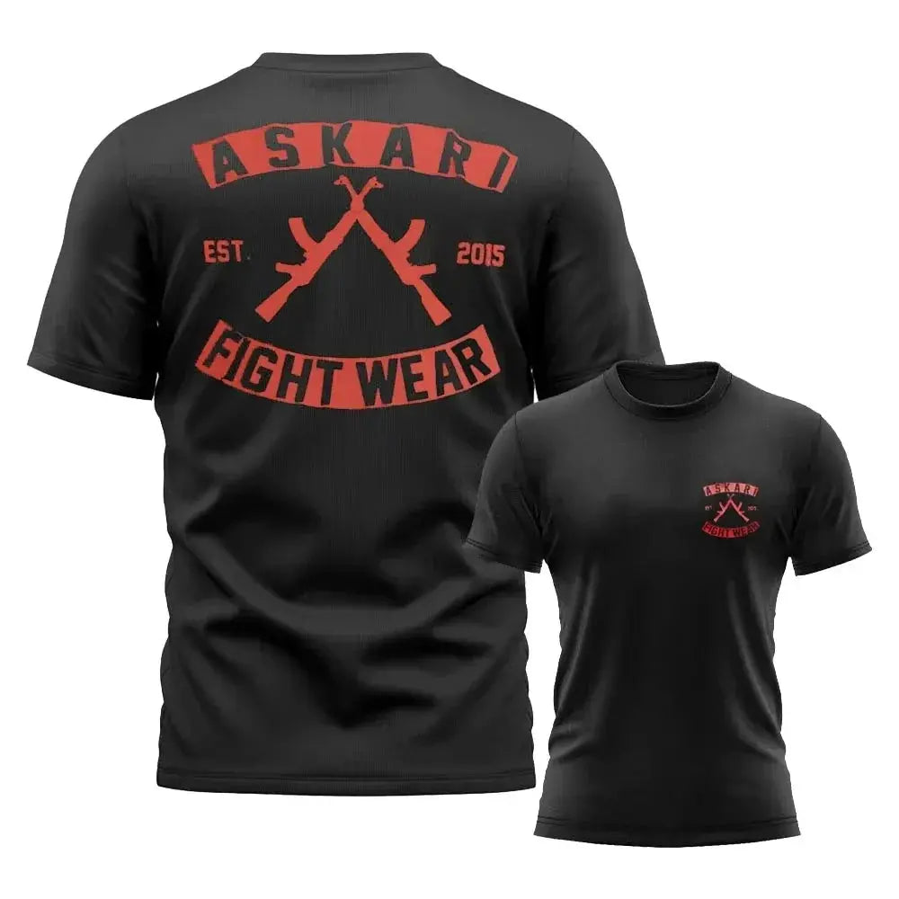 Askari men's boxing and wrestling T-shirt by SHOPEZRA L.L.C., breathable short-sleeve round-neck sports T-shirt for summer training.