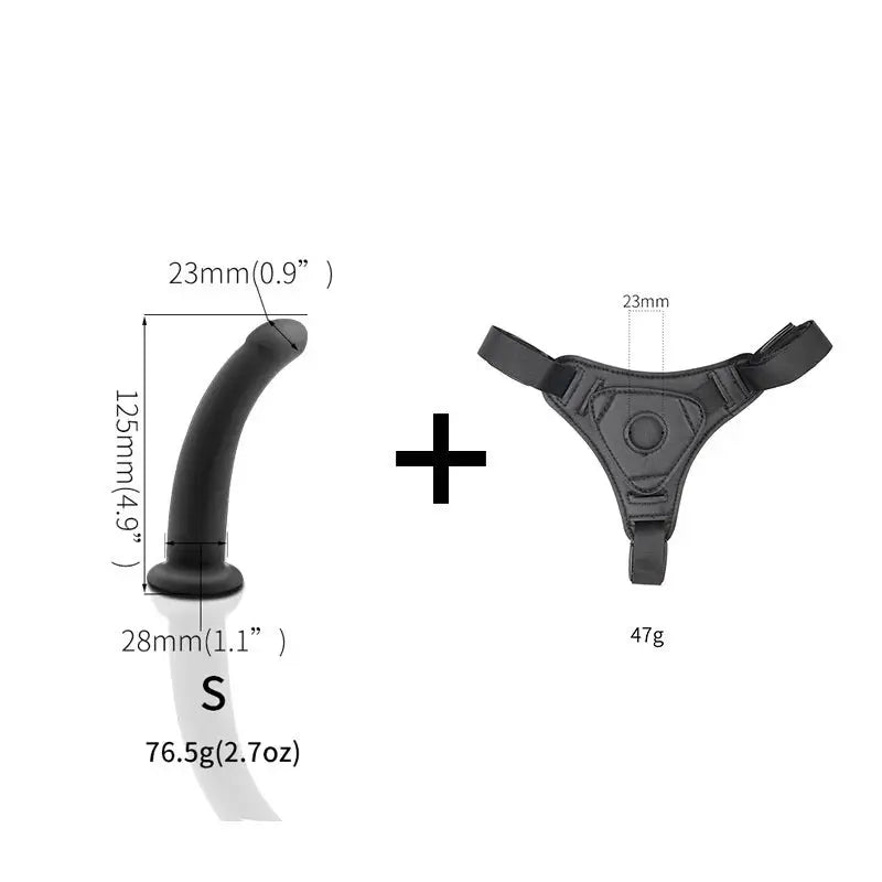 Realistic wearable dildo and strap-on sex toy with suction cup and anal plug for lesbian women and couples, by SHOPEZRA L.L.C.