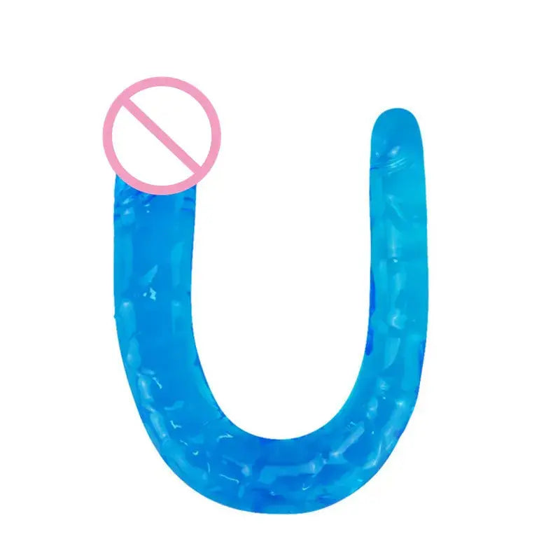 Blue double-sided dildo from SHOPEZRA L.L.C. designed for G-spot, anal, and vaginal stimulation with two heads for versatile pleasure.