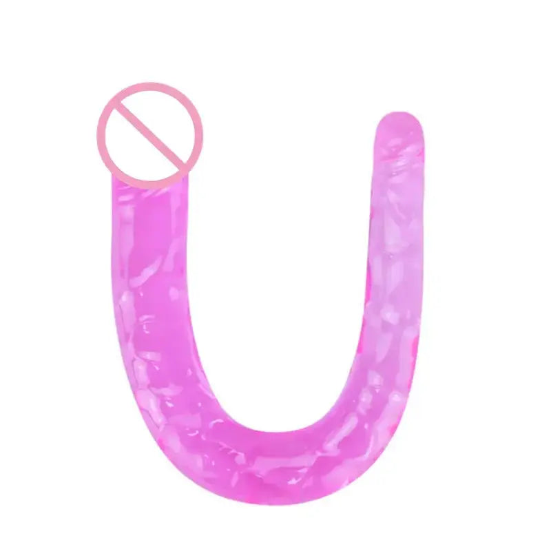 Blue SHOPEZRA L.L.C. double-sided dildo with two heads, designed for G-spot, anal, and vaginal stimulation.