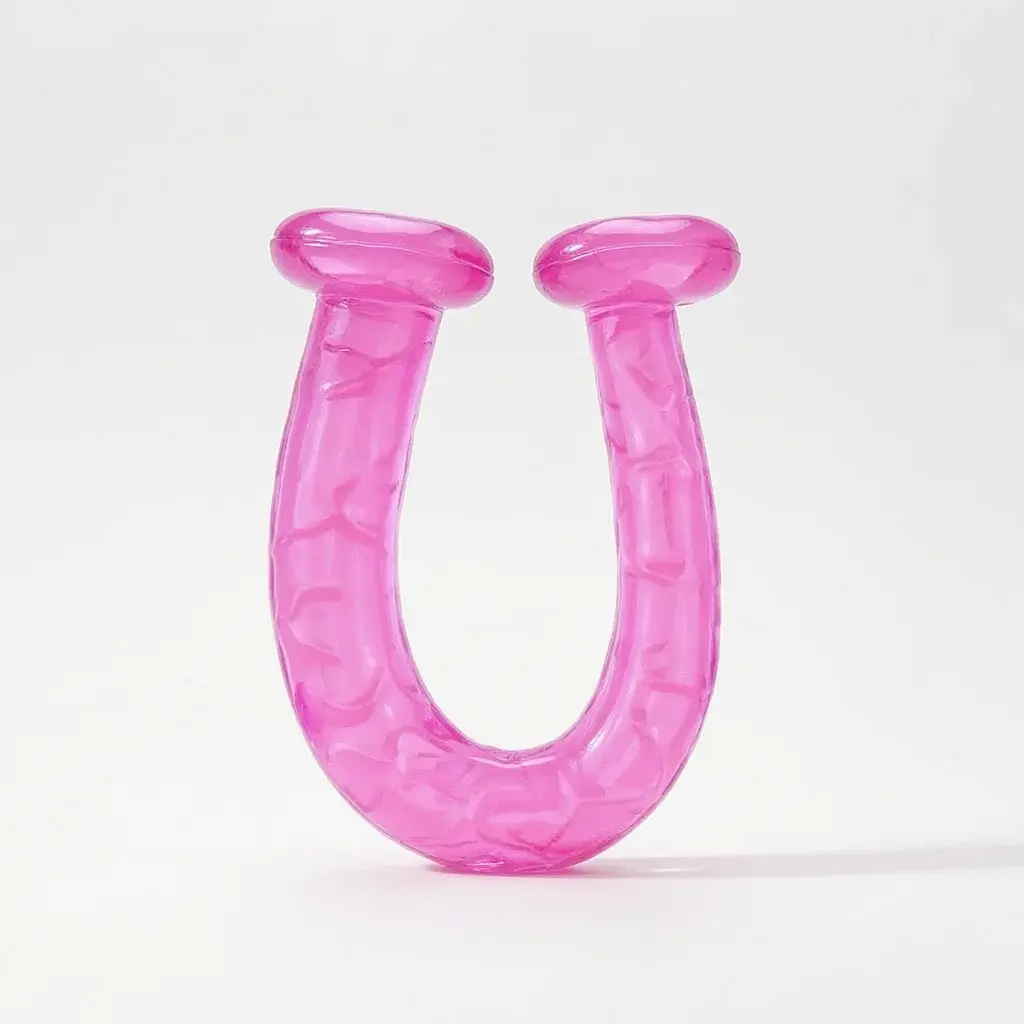 Pink double-ended dildo and anal plug by SHOPEZRA L.L.C., realistic, flexible jelly massager for G-spot and anal stimulation.