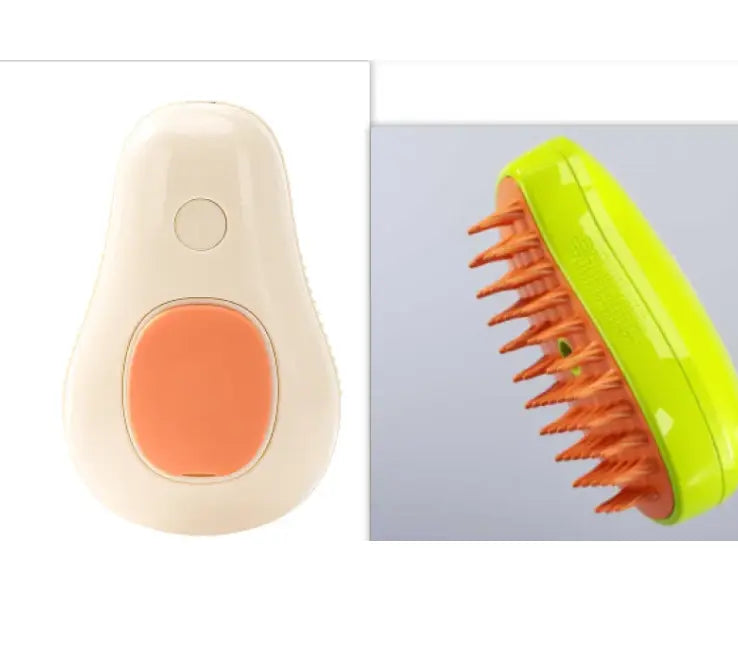 Shopezra L.L.C. avocado green USB pet brush with ergonomic design for grooming cats and dogs.