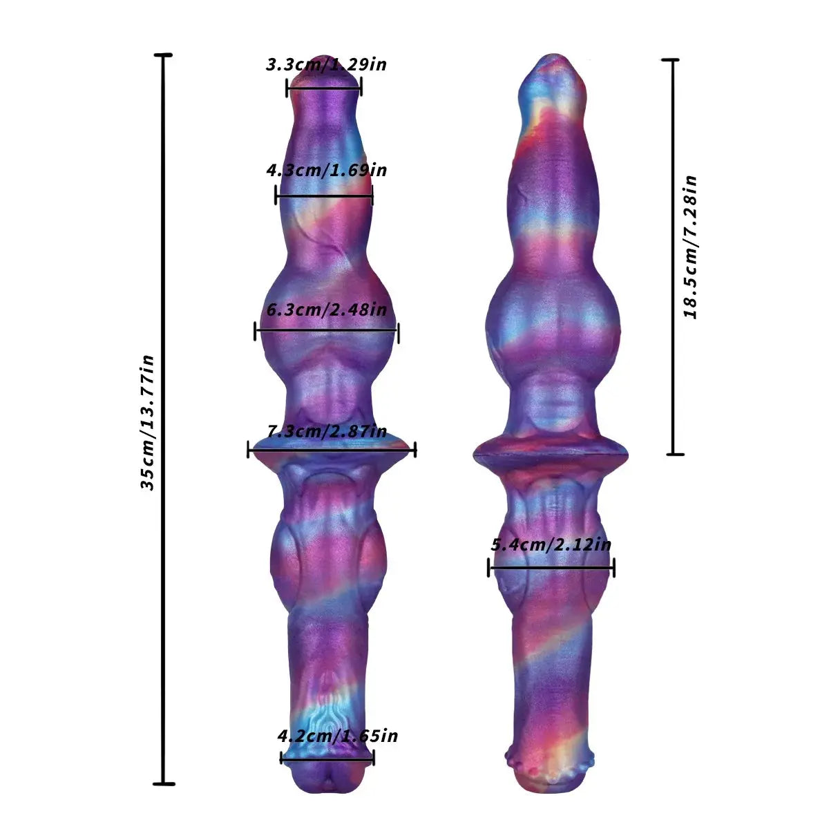Dual-ended realistic dildo anal plug for vaginal and anal stimulation, designed for women and men, from SHOPEZRA L.L.C.
