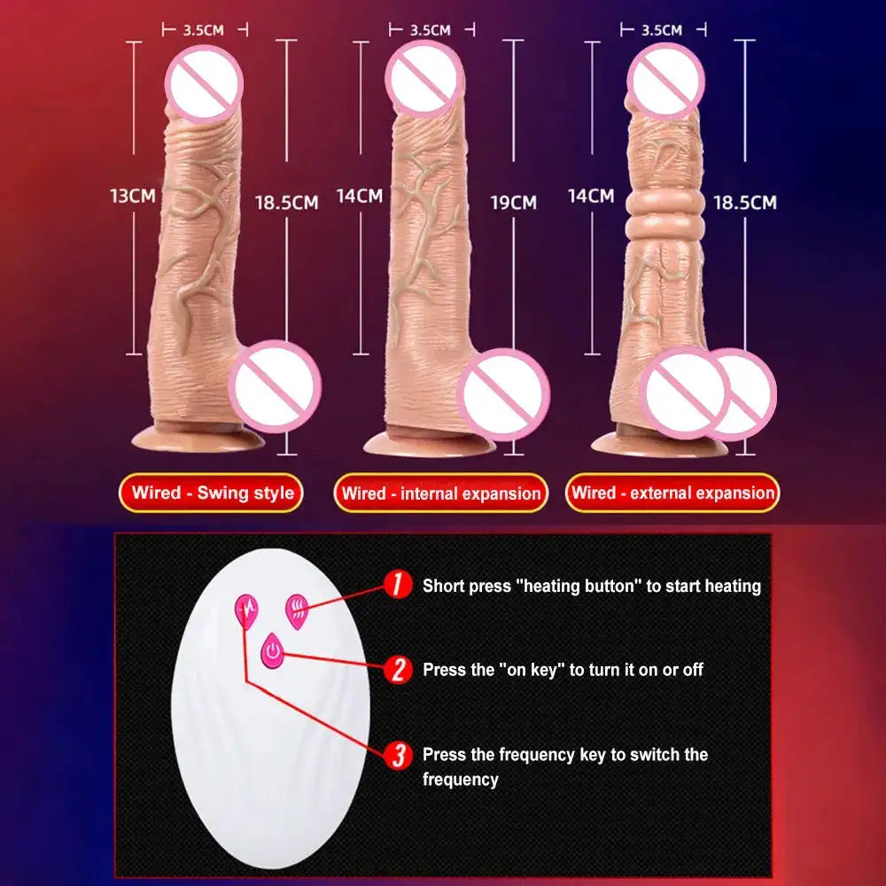 Telescopic Rotation Realistic Remote Control Dildo Vibrator Adult Sex Toys for Woman Big Penis Dick Vagina Female Masturbation by Dropshipman