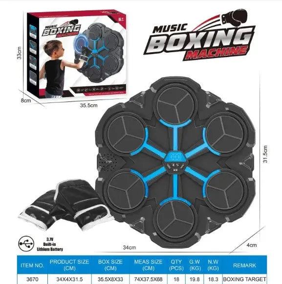 Boxing target machine for home workouts with Bluetooth music feature and interactive training design.