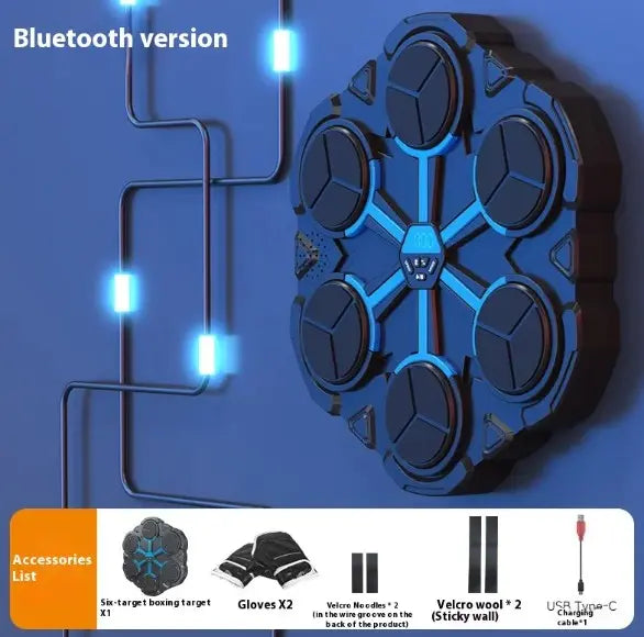 Boxing target machine for home workouts featuring Bluetooth version with interactive target and accessories.