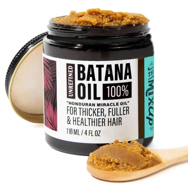 Glow Restore Hair Mask with Batana Oil for shiny frizz-free hair, 118g jar showcasing creamy texture and luscious ingredients.