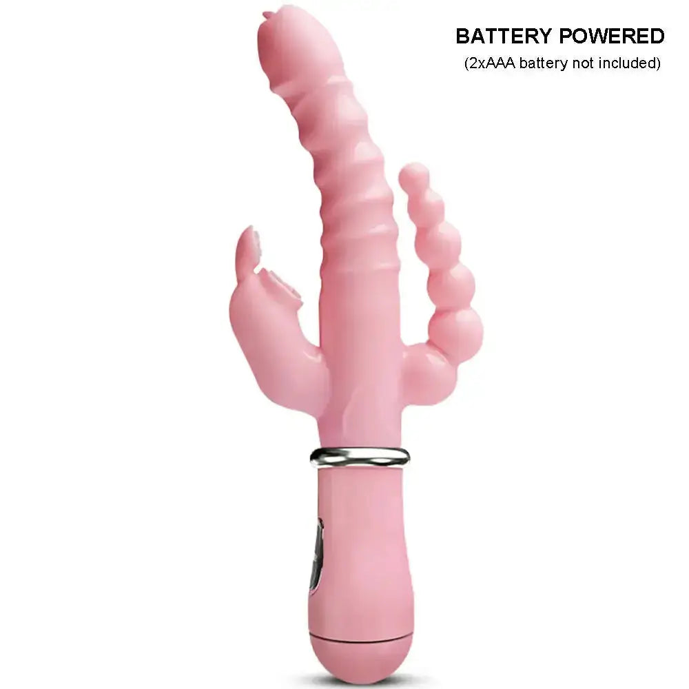 Vibrator Powerful 3 in 1 Dildo Rabbit Vibrator Waterproof Anal Clit Vibrator Sex Toys for Women Couples Flirting Dildo Vibrator by Dropshipman