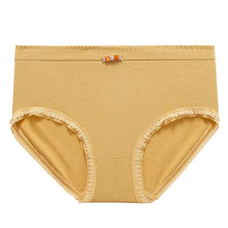 [40.00kg] Mid-waist Ladies Underwear Skin-friendly Cotton High Elastic Seamless Underwear Ladies Briefs Women by Dropshipman