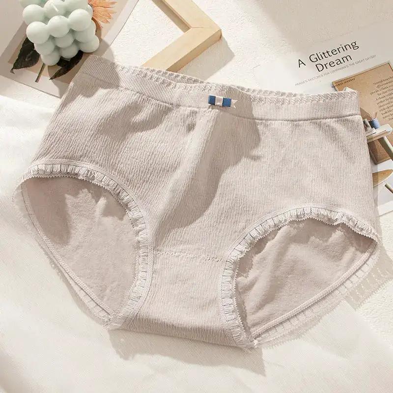 [40.00kg] Mid-waist Ladies Underwear Skin-friendly Cotton High Elastic Seamless Underwear Ladies Briefs Women by Dropshipman