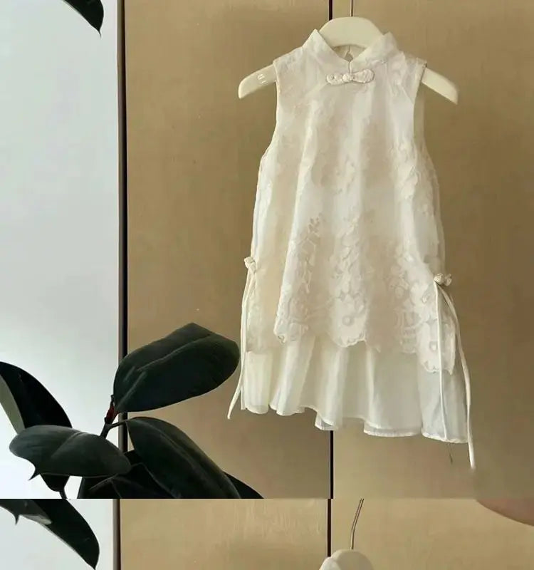 Cheongsam Dress for Baby Girls Chinese Style Cheongsam Dress New Summer Vest Dress Summer Dress Children&