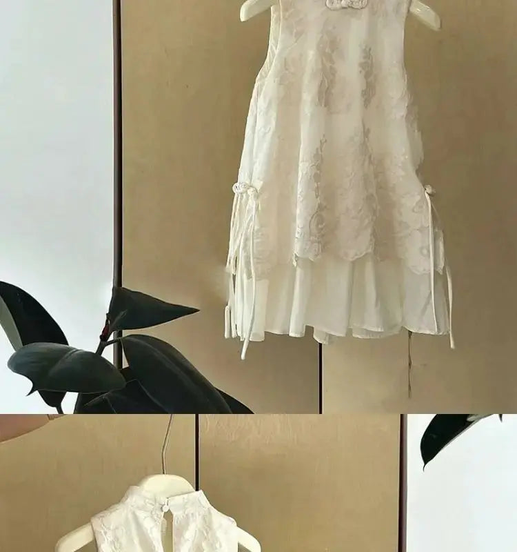 Cheongsam Dress for Baby Girls Chinese Style Cheongsam Dress New Summer Vest Dress Summer Dress Children&