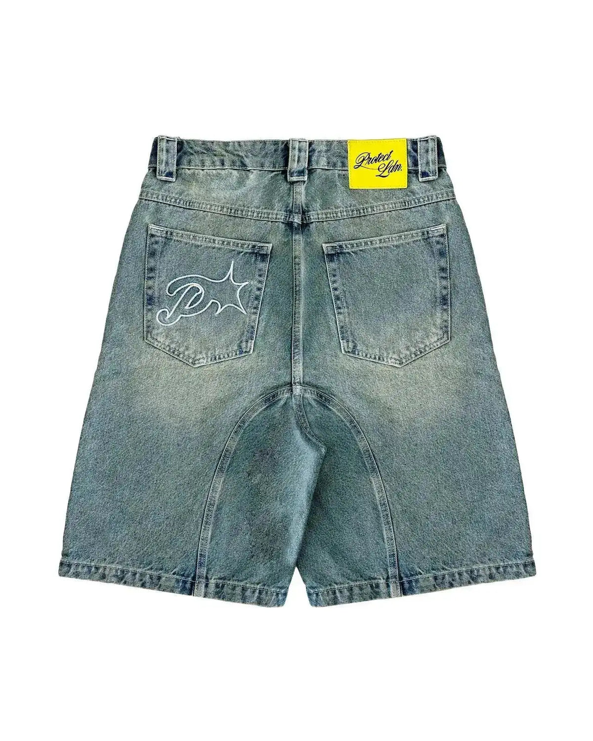 Vintage Y2k Men Women Harajuku Short Jeans Washed Embroidery American Retro Man Denim shorts Summer Loose Hip Hop Streetwear by Dropshipman