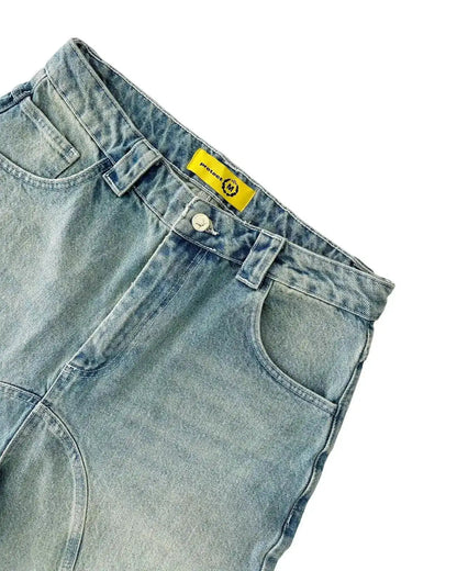 Vintage Y2k Men Women Harajuku Short Jeans Washed Embroidery American Retro Man Denim shorts Summer Loose Hip Hop Streetwear by Dropshipman