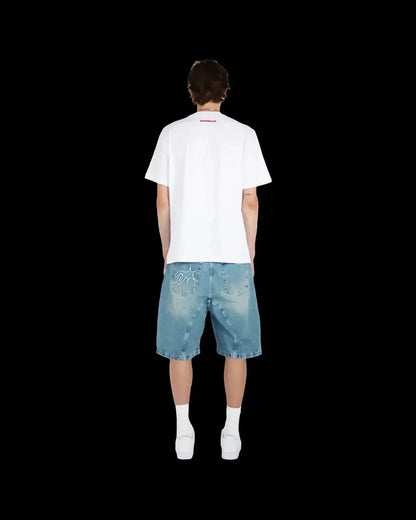 Vintage Y2k Men Women Harajuku Short Jeans Washed Embroidery American Retro Man Denim shorts Summer Loose Hip Hop Streetwear by Dropshipman