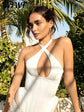Sexy Hollow-out Fishbone Tank Tops 2026 Summer New Female Solid Halter Lace-up Backless Sleeveless Vest Women&