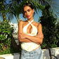 Sexy Hollow-out Fishbone Tank Tops 2026 Summer New Female Solid Halter Lace-up Backless Sleeveless Vest Women&