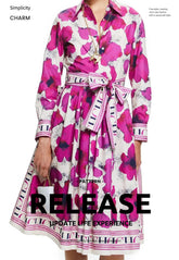 Women Dresses Party Dresses Retro Shirt Dress Long Sleeved Belt Single Row Buckle Layered Skirt Hem Design Casual Dresses SHOPEZRA L.L.C.