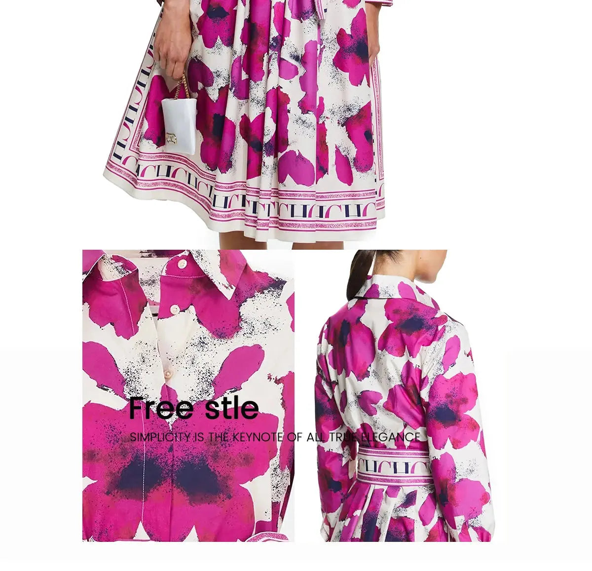 Women Dresses Party Dresses Retro Shirt Dress Long Sleeved Belt Single Row Buckle Layered Skirt Hem Design Casual Dresses SHOPEZRA L.L.C.