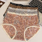 Ice Silk Seamless Underwear for Women, Hot Leopard Print Ice Silk Silk Protein Antibacterial Crotch Women&