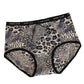 Ice Silk Seamless Underwear for Women, Hot Leopard Print Ice Silk Silk Protein Antibacterial Crotch Women&