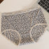 Ice Silk Seamless Underwear for Women, Hot Leopard Print Ice Silk Silk Protein Antibacterial Crotch Women&