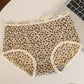 Ice Silk Seamless Underwear for Women, Hot Leopard Print Ice Silk Silk Protein Antibacterial Crotch Women&