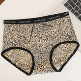 Ice Silk Seamless Underwear for Women, Hot Leopard Print Ice Silk Silk Protein Antibacterial Crotch Women&