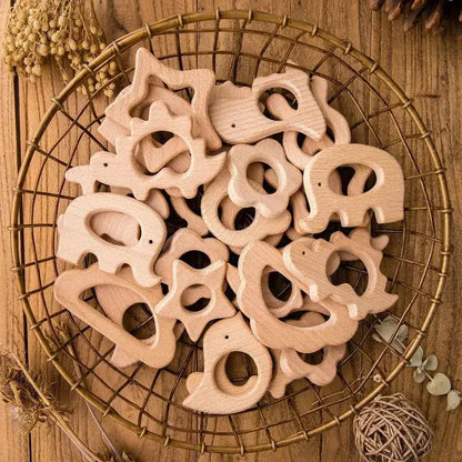 1pc Baby Teether Wooden Animal Pacifier Pendant BPA Free Beech Koala Rodent Teething Toys Kids Products Gifts by Dropshipman