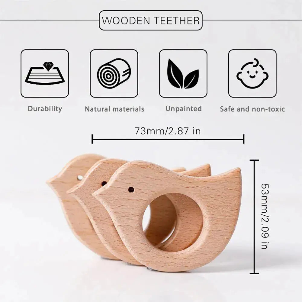 1pc Baby Teether Wooden Animal Pacifier Pendant BPA Free Beech Koala Rodent Teething Toys Kids Products Gifts by Dropshipman
