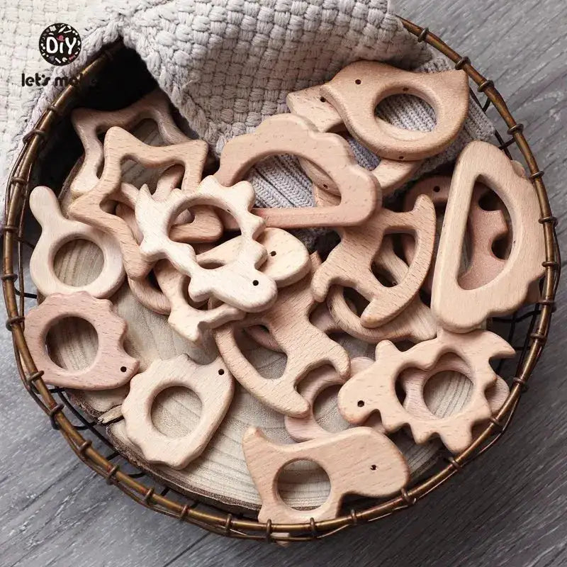 1pc Baby Teether Wooden Animal Pacifier Pendant BPA Free Beech Koala Rodent Teething Toys Kids Products Gifts by Dropshipman