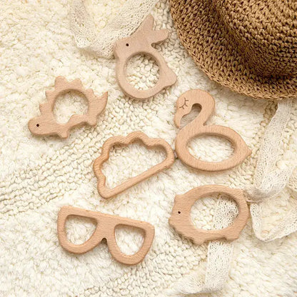 1pc Baby Teether Wooden Animal Pacifier Pendant BPA Free Beech Koala Rodent Teething Toys Kids Products Gifts by Dropshipman