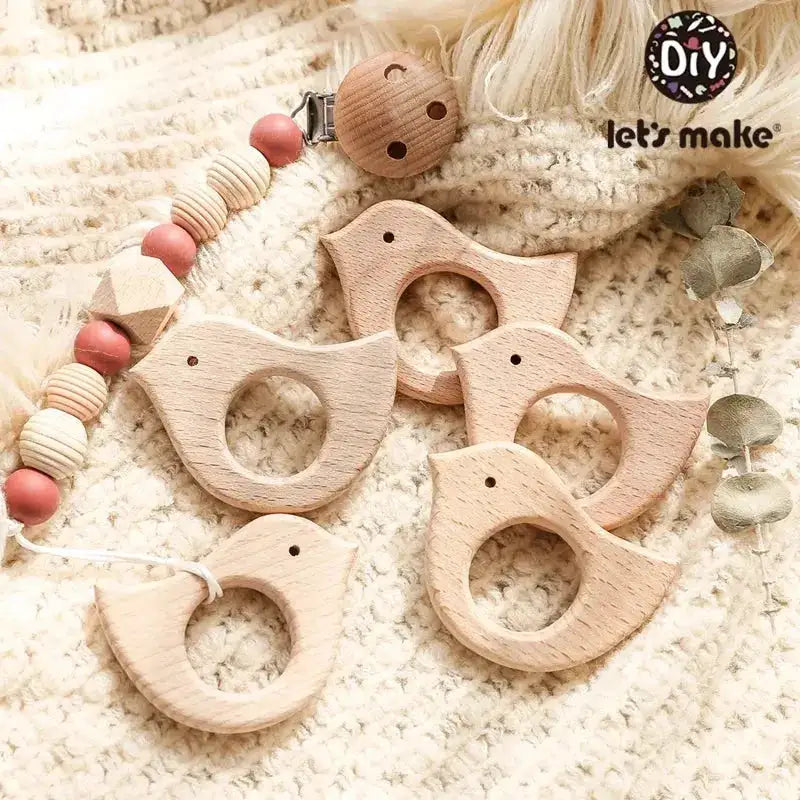 1pc Baby Teether Wooden Animal Pacifier Pendant BPA Free Beech Koala Rodent Teething Toys Kids Products Gifts by Dropshipman