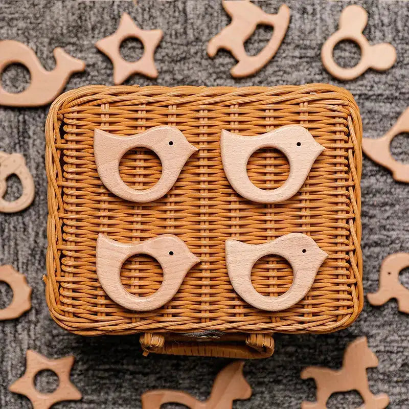 1pc Baby Teether Wooden Animal Pacifier Pendant BPA Free Beech Koala Rodent Teething Toys Kids Products Gifts by Dropshipman