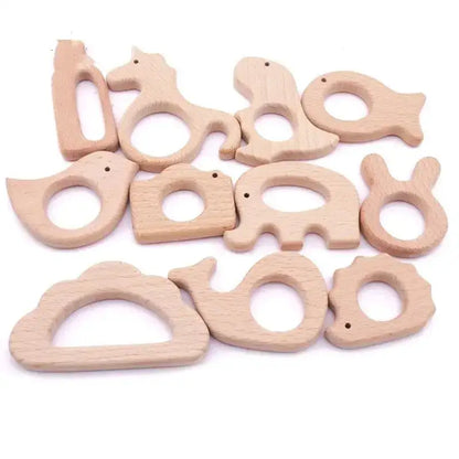 1pc Baby Teether Wooden Animal Pacifier Pendant BPA Free Beech Koala Rodent Teething Toys Kids Products Gifts by Dropshipman
