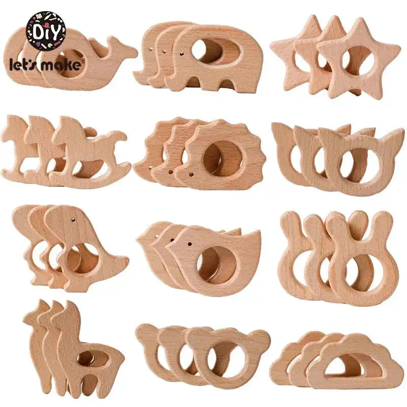 1pc Baby Teether Wooden Animal Pacifier Pendant BPA Free Beech Koala Rodent Teething Toys Kids Products Gifts by Dropshipman
