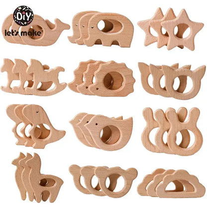 1pc Baby Teether Wooden Animal Pacifier Pendant BPA Free Beech Koala Rodent Teething Toys Kids Products Gifts by Dropshipman