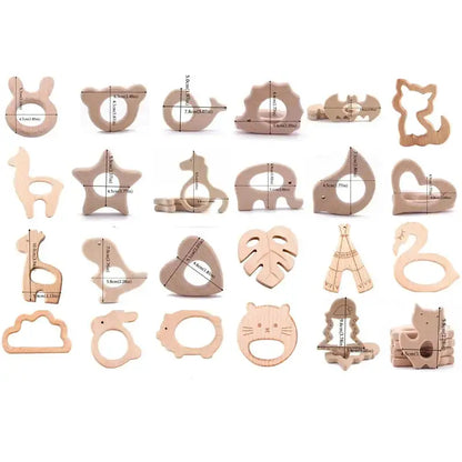 1pc Baby Teether Wooden Animal Pacifier Pendant BPA Free Beech Koala Rodent Teething Toys Kids Products Gifts by Dropshipman
