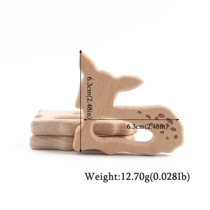 1pc Baby Teether Wooden Animal Pacifier Pendant BPA Free Beech Koala Rodent Teething Toys Kids Products Gifts by Dropshipman