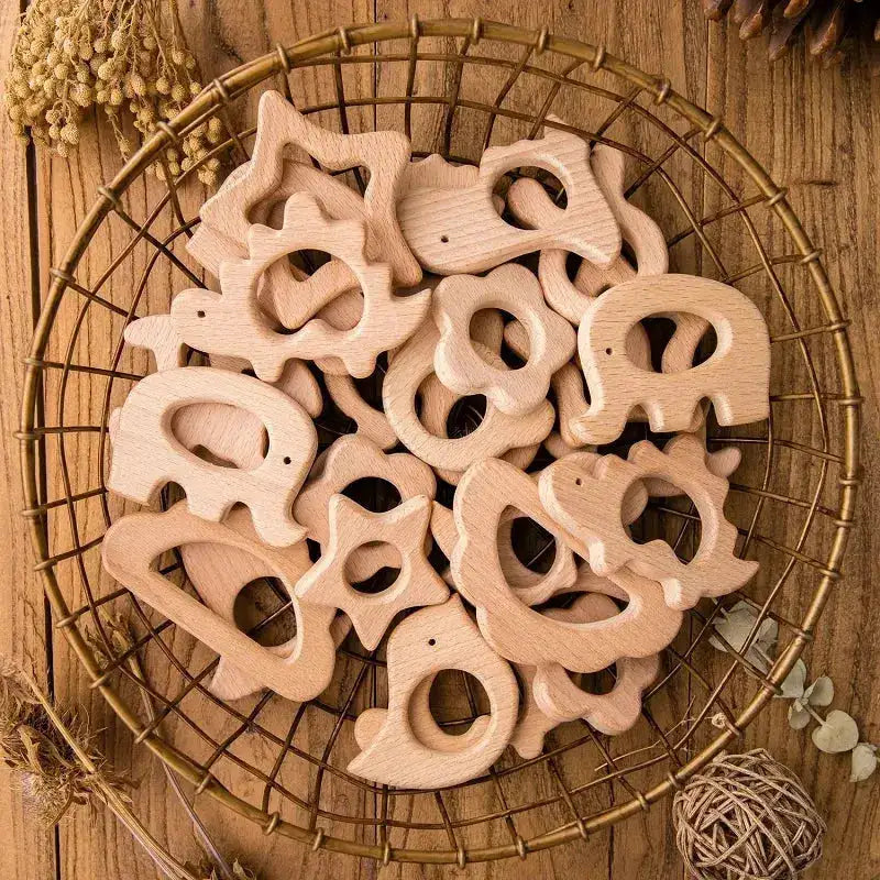 1pc Baby Teether Wooden Animal Pacifier Pendant BPA Free Beech Koala Rodent Teething Toys Kids Products Gifts by Dropshipman