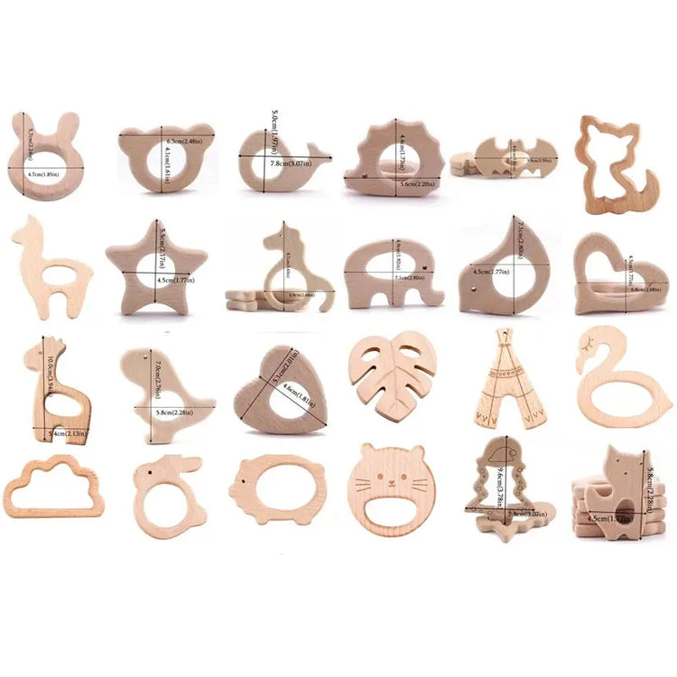 1pc Baby Teether Wooden Animal Pacifier Pendant BPA Free Beech Koala Rodent Teething Toys Kids Products Gifts SHOPEZRA L.L.C.