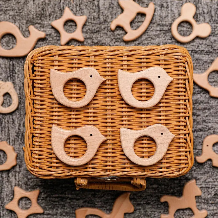 1pc Baby Teether Wooden Animal Pacifier Pendant BPA Free Beech Koala Rodent Teething Toys Kids Products Gifts SHOPEZRA L.L.C.