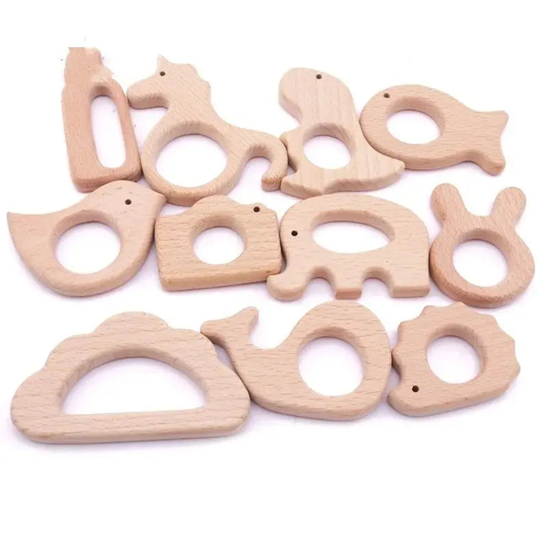 1pc Baby Teether Wooden Animal Pacifier Pendant BPA Free Beech Koala Rodent Teething Toys Kids Products Gifts SHOPEZRA L.L.C.