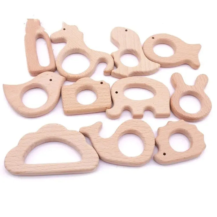 1pc Baby Teether Wooden Animal Pacifier Pendant BPA Free Beech Koala Rodent Teething Toys Kids Products Gifts SHOPEZRA L.L.C.