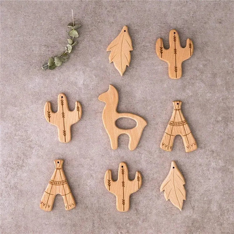1pc Baby Teether Wooden Animal Pacifier Pendant BPA Free Beech Koala Rodent Teething Toys Kids Products Gifts SHOPEZRA L.L.C.
