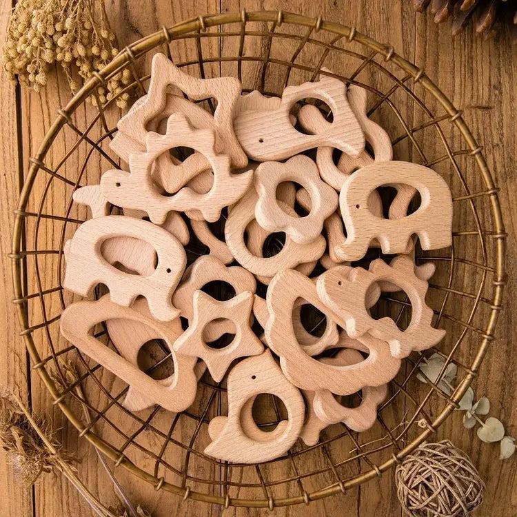 1pc Baby Teether Wooden Animal Pacifier Pendant BPA Free Beech Koala Rodent Teething Toys Kids Products Gifts SHOPEZRA L.L.C.
