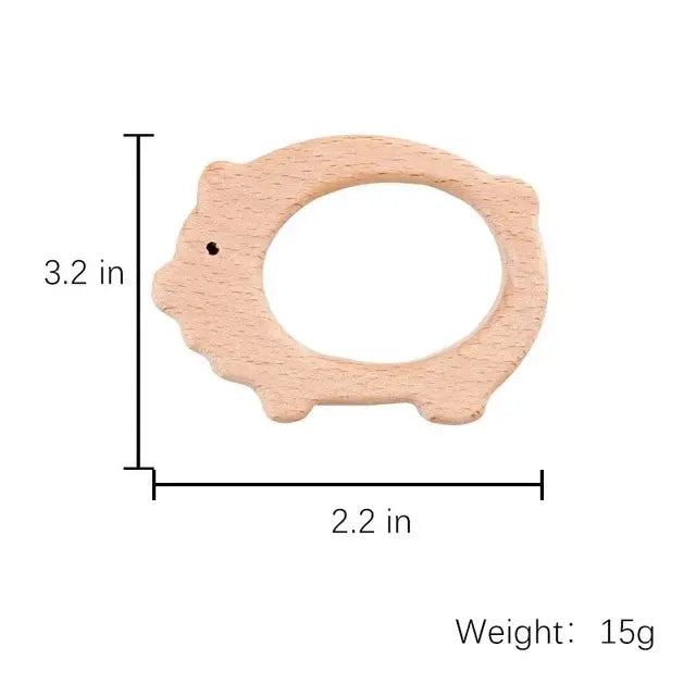 Wooden animal pacifier pendant teether for babies, BPA-free beech wood Koala design, designed for teething and sensory play.