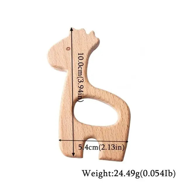 Wooden baby teether with a beech koala animal design, BPA-free, suitable for teething and kids’ gift-giving.