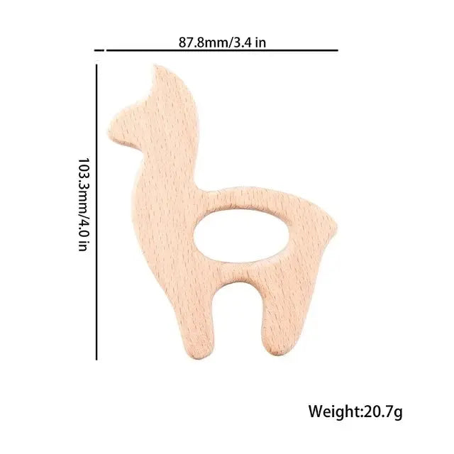 Wooden baby teether with koala design, BPA-free beech wood pendant, suitable for teething and teething toys for kids.