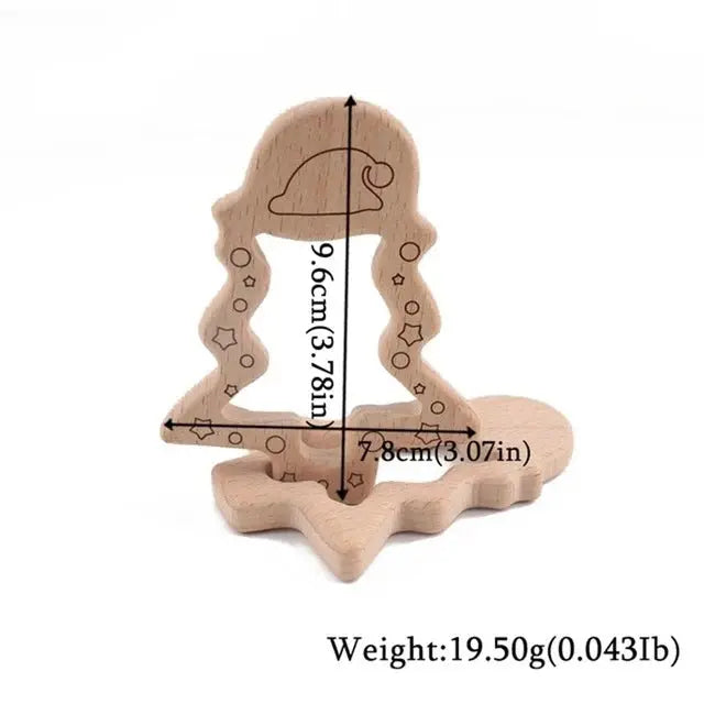 Wooden baby teether pendant featuring a beech koala animal design, BPA-free teething toy suitable for infants and toddlers.